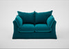 Tailor Loose Cover 2 Seater Sofa Cotton Velvet Teal