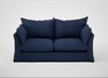 Tailor Loose Cover 3 Seater Sofa Capelo Linen-Cotton Inkspot