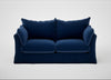 Tailor Loose Cover 3 Seater Sofa Cotton Velvet Midnight