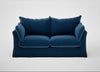 Tailor Loose Cover 3 Seater Sofa Cotton Velvet Petrol
