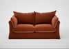 Tailor Loose Cover 3 Seater Sofa Cotton Velvet Russet