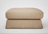 Tailor Loose Cover Square Footstool Capelo Linen-Cotton Bamboo