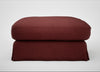 Tailor Loose Cover Square Footstool Capelo Linen-Cotton Etruscan Red