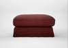 Tailor Loose Cover Square Footstool Capelo Linen-Cotton Etruscan Red