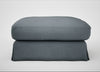 Tailor Loose Cover Square Footstool Capelo Linen-Cotton Mineral
