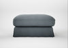 Tailor Loose Cover Square Footstool Capelo Linen-Cotton Mineral