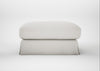 Tailor Loose Cover Square Footstool Capelo Linen-Cotton Sea Salt