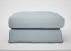 Tailor Loose Cover Square Footstool Capelo Linen-Cotton Sea Shanty