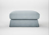 Tailor Loose Cover Square Footstool Capelo Linen-Cotton Sea Shanty