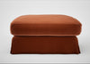 Tailor Loose Cover Square Footstool Cotton Velvet Russet