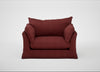 Tailor Loose Cover Loveseat Capelo Linen-Cotton Etruscan Red