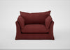 Tailor Loose Cover Loveseat Capelo Linen-Cotton Etruscan Red