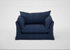 Tailor Loose Cover Loveseat Capelo Linen-Cotton Inkspot