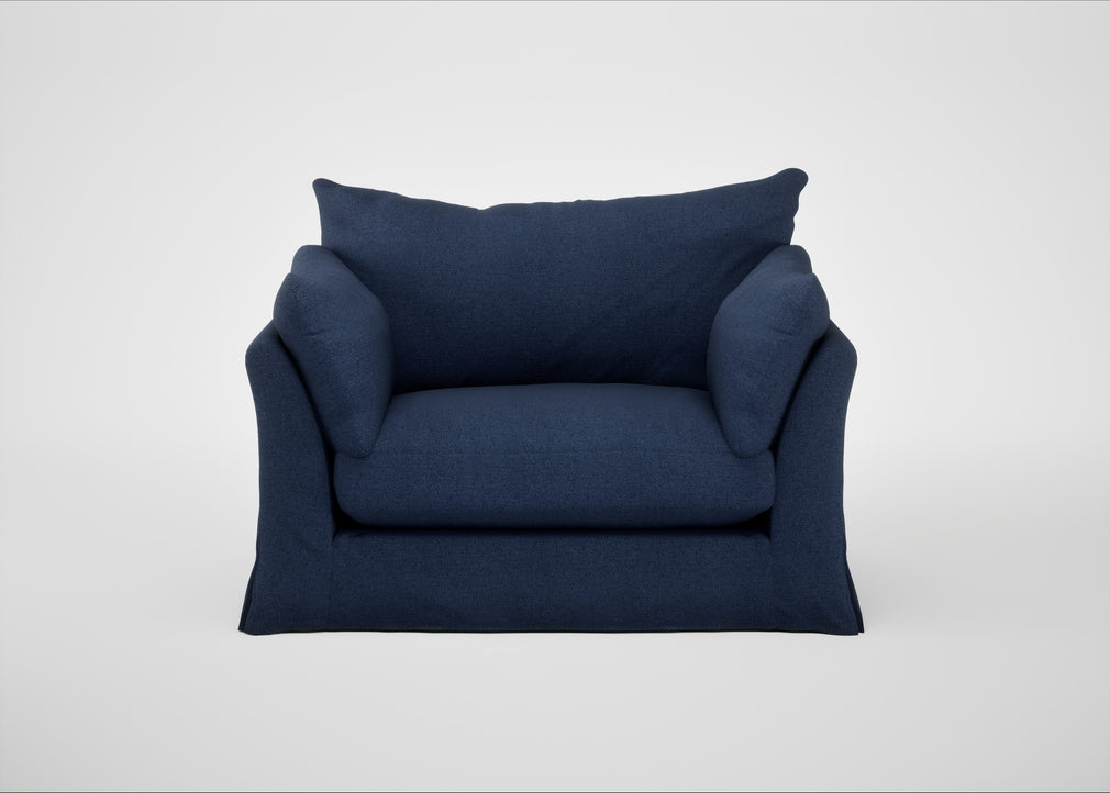 Tailor Loose Cover Loveseat Capelo Linen-Cotton Inkspot