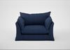 Tailor Loose Cover Loveseat Capelo Linen-Cotton Inkspot