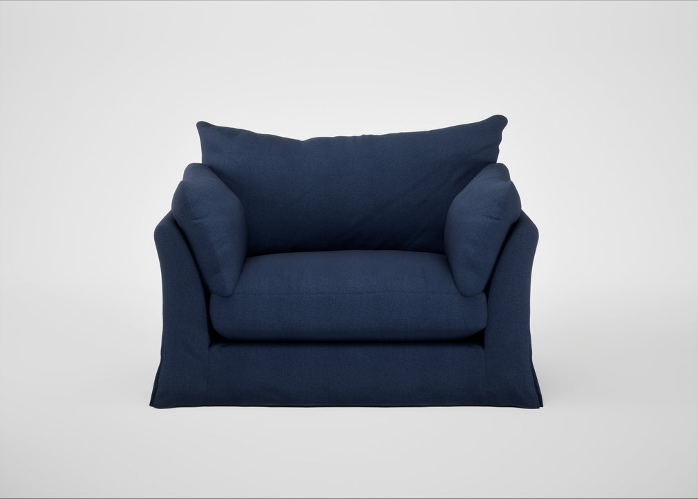 Tailor Loose Cover Loveseat Capelo Linen-Cotton Inkspot