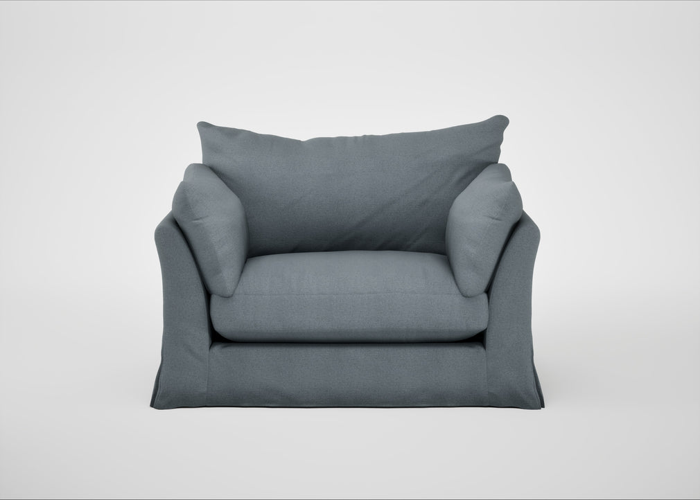 Tailor Loose Cover Loveseat Capelo Linen-Cotton Mineral