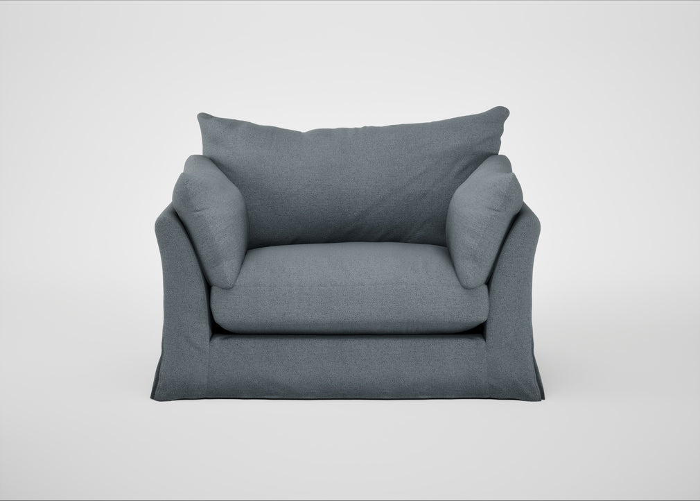 Tailor Loose Cover Loveseat Capelo Linen-Cotton Mineral