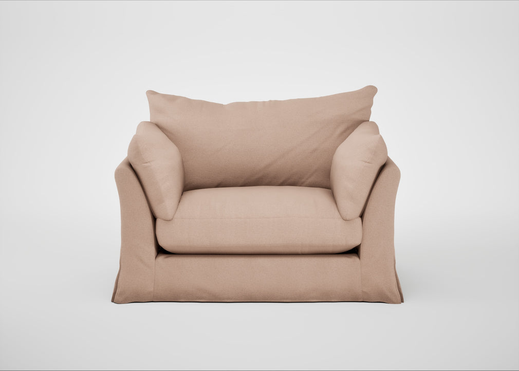 Tailor Loose Cover Loveseat Capelo Linen-Cotton Rosedale