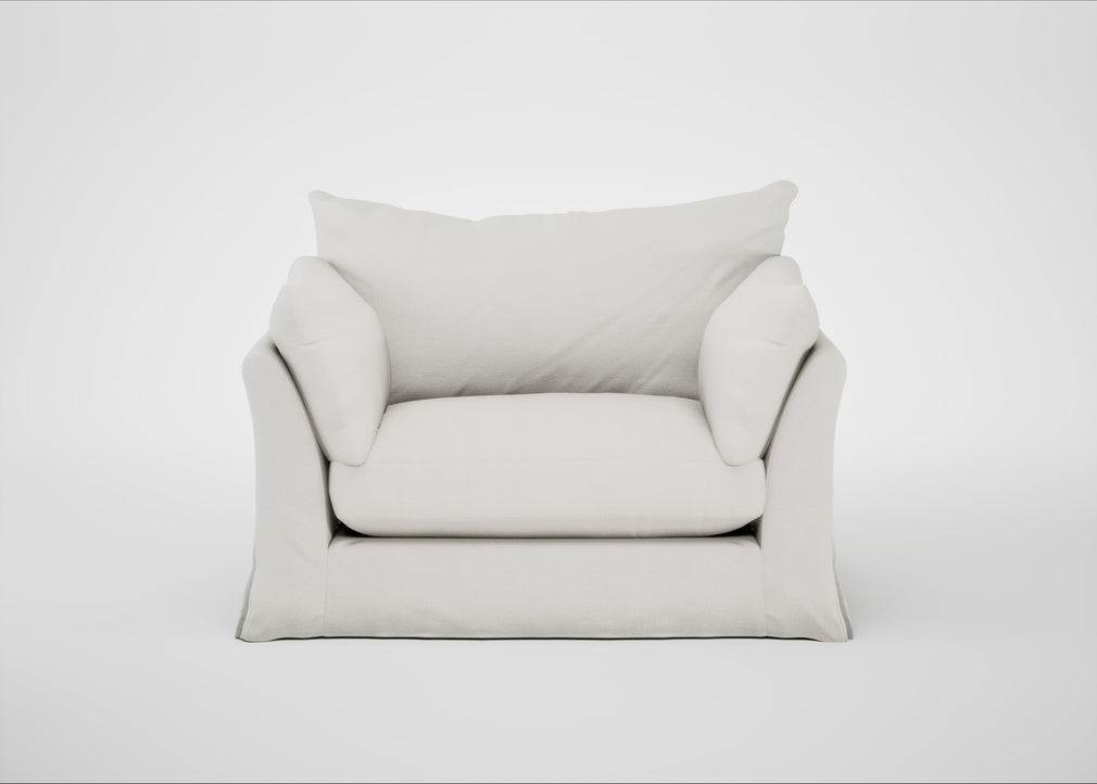 Tailor Loose Cover Loveseat Capelo Linen-Cotton Sea Salt