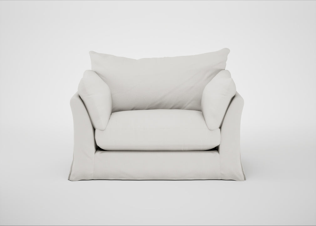 Tailor Loose Cover Loveseat Capelo Linen-Cotton Sea Salt