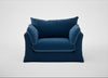 Tailor Loose Cover Loveseat Cotton Velvet Petrol