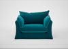 Tailor Loose Cover Loveseat Cotton Velvet Teal