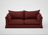 Tailor Loose Cover 4 Seater Sofa Capelo Linen-Cotton Etruscan Red