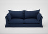 Tailor Loose Cover 4 Seater Sofa Capelo Linen-Cotton Inkspot
