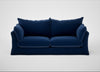 Tailor Loose Cover 4 Seater Sofa Cotton Velvet Midnight