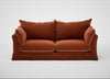 Tailor Loose Cover 4 Seater Sofa Cotton Velvet Russet