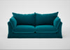 Tailor Loose Cover 4 Seater Sofa Cotton Velvet Teal