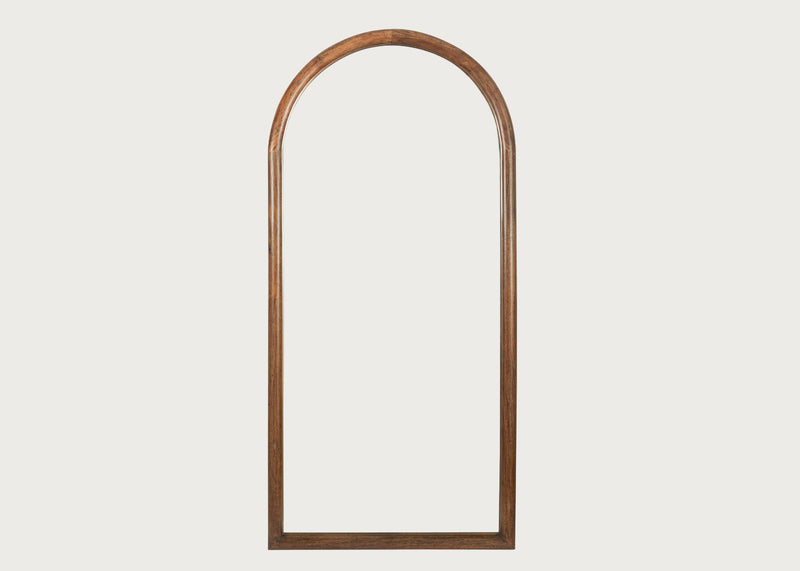 Genoa Arch Floor Mirror Walnut Finish 90 x 190cm
