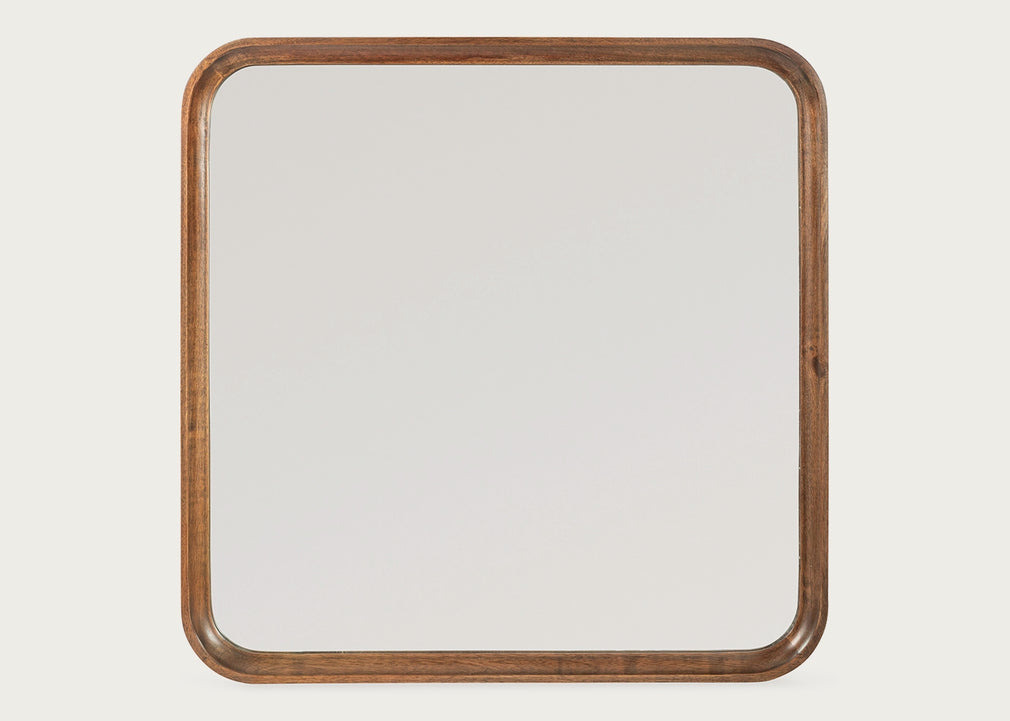 Livorno Square Mirror Walnut Finish 90 x 90cm