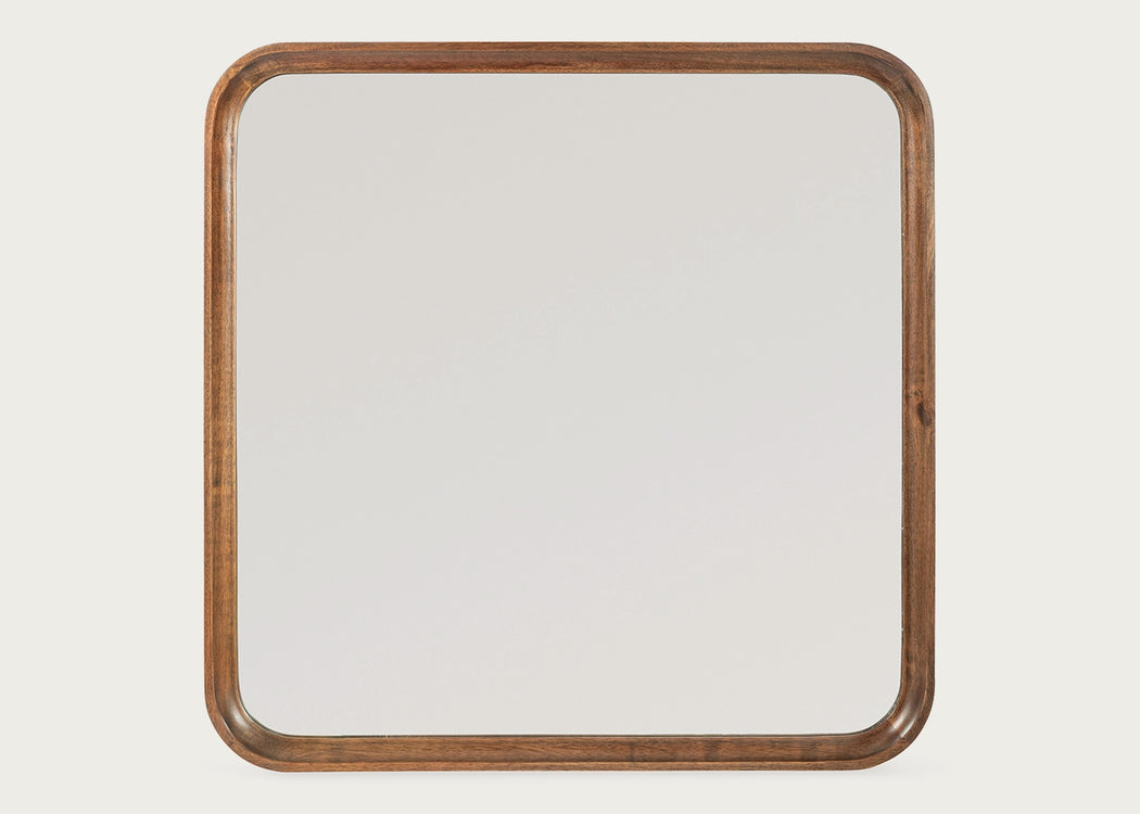 Livorno Square Mirror Walnut Finish 90 x 90cm