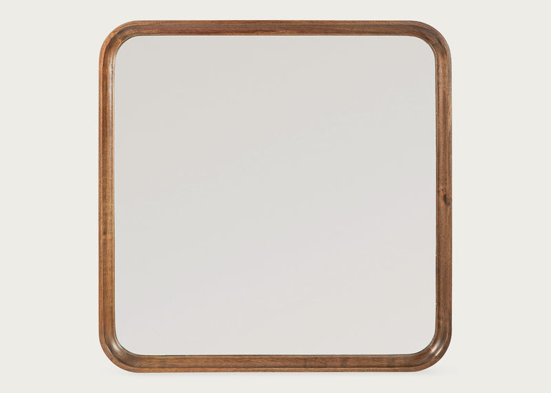 Livorno Square Mirror Walnut Finish 90 x 90cm