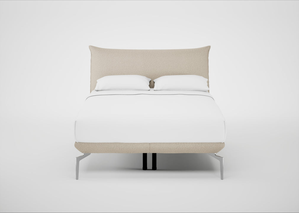 Aria Bed Double / Nova Boucle Oat / Chrome