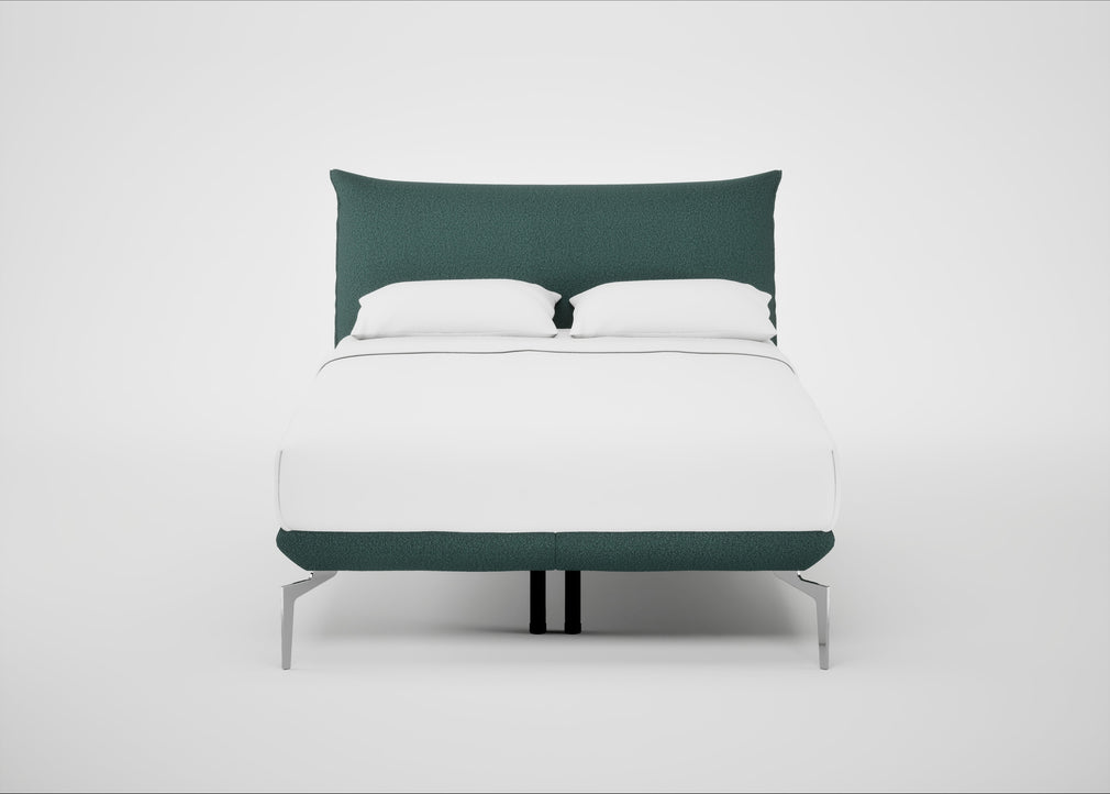 Aria Bed Double / Nova Boucle Sherpa / Chrome