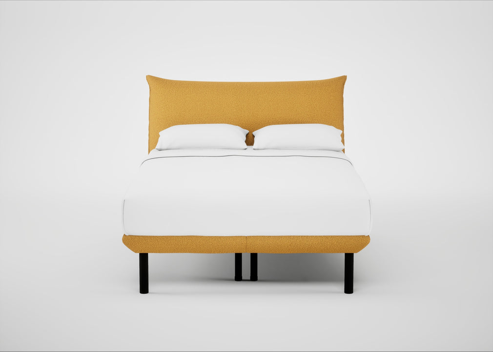 Aria Bed Double / Nova Boucle Turmeric / Black