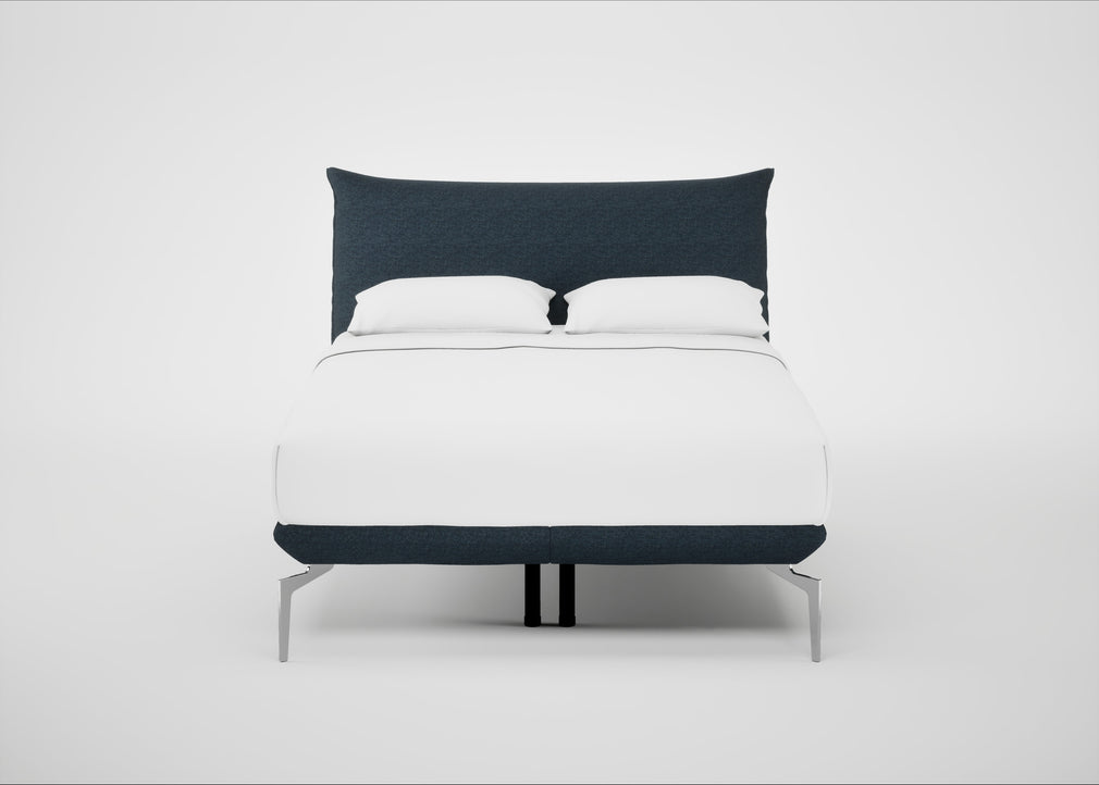 Aria Bed Double / Siena Cotton Deep Sea / Chrome