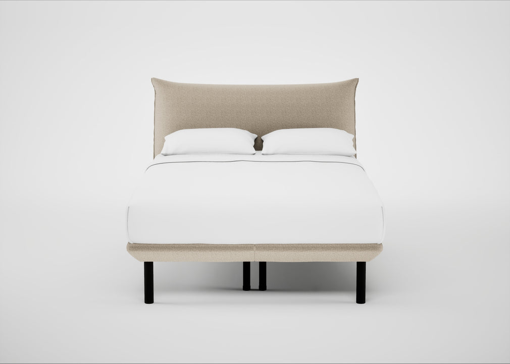 Aria Bed Double / Nova Velluto Almond / Black