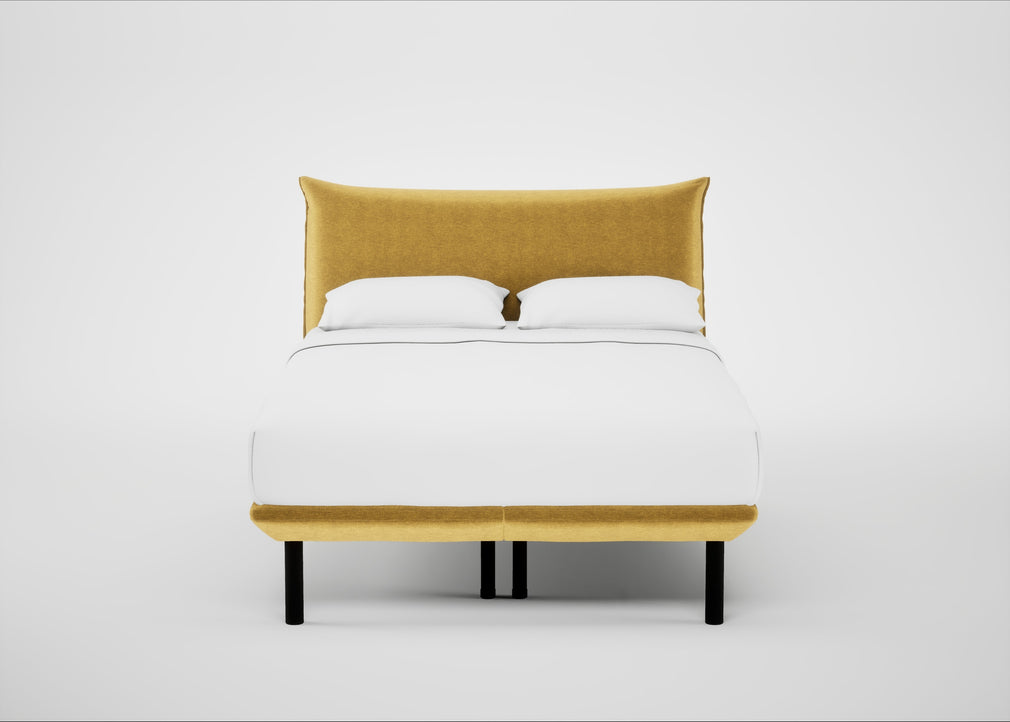 Aria Bed Double / Nova Velluto Corn / Black