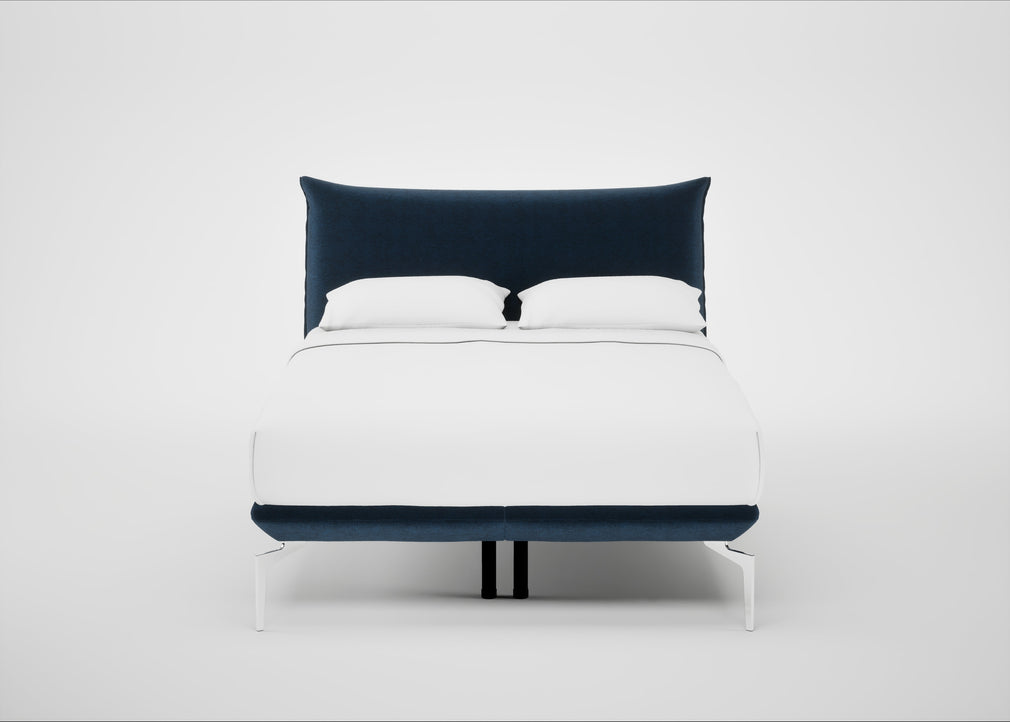 Aria Bed Double / Nova Velluto French Navy / Chrome