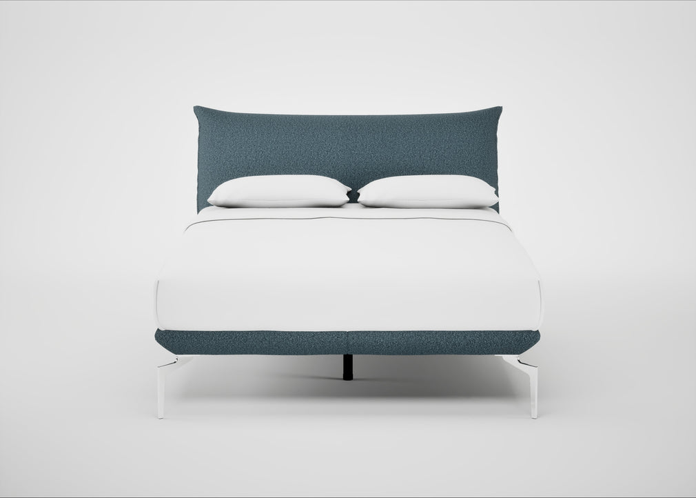 Aria Bed King / Nova Boucle Oxford Blue / Chrome