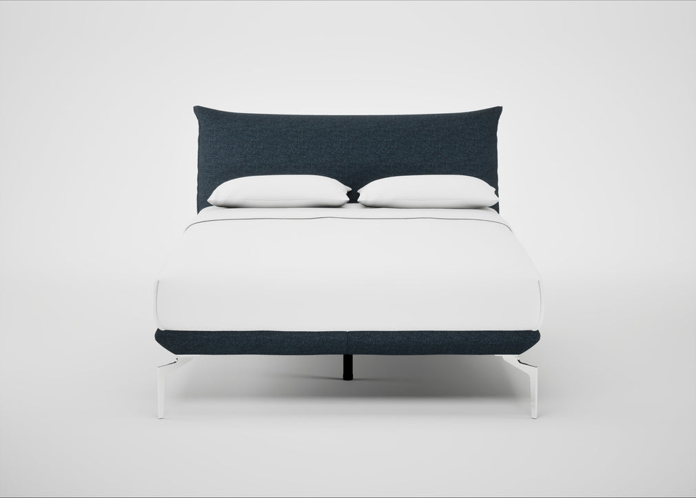 Aria Bed King / Siena Cotton Deep Sea / Chrome