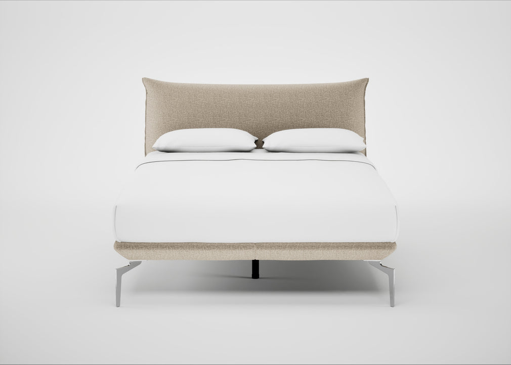 Aria Bed King / Nova Velluto Almond / Chrome