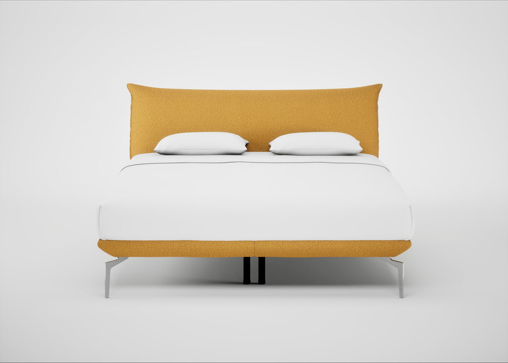 Aria Bed Super King / Nova Boucle Turmeric / Chrome