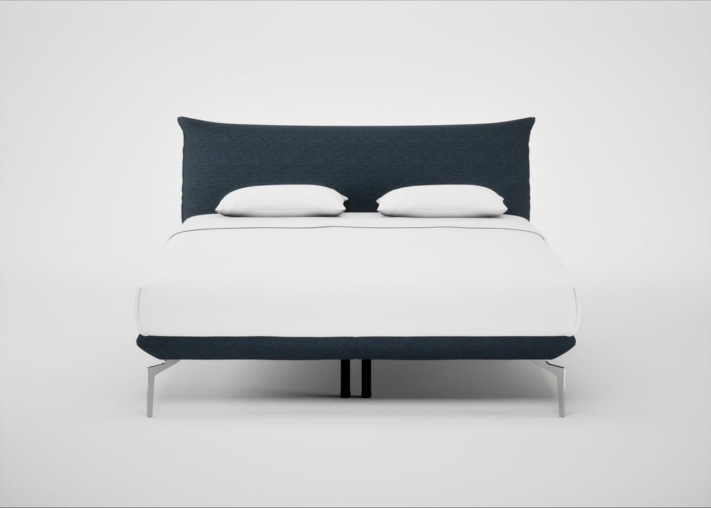 Aria Bed Super King / Siena Cotton Deep Sea / Chrome
