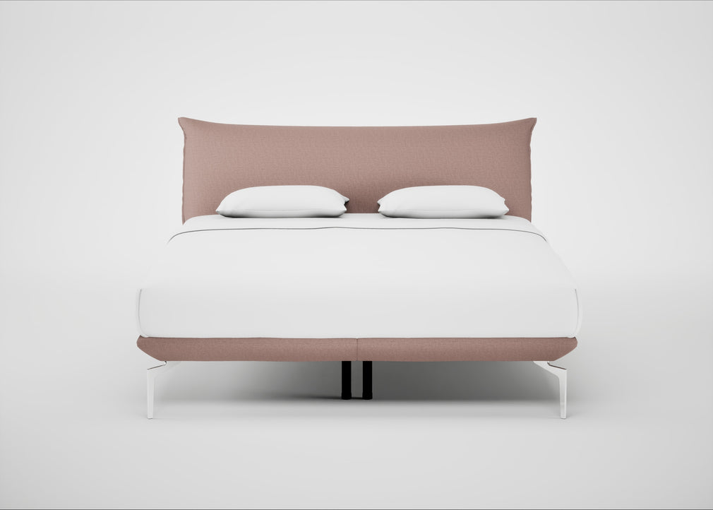 Aria Bed Super King / Siena Cotton Dusky Pink / Chrome