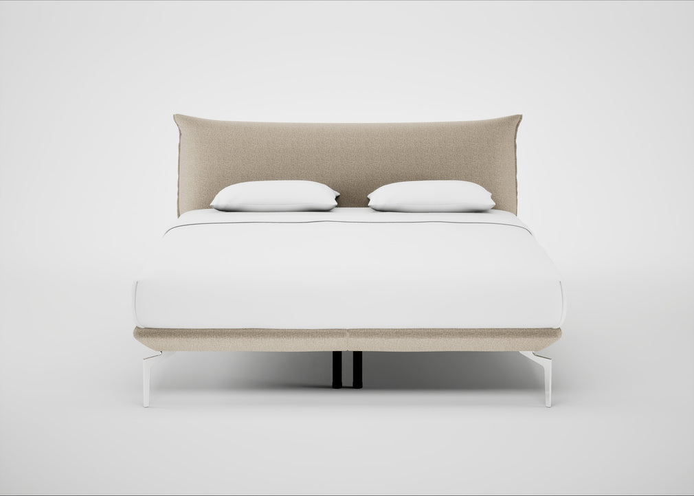 Aria Bed Super King / Nova Velluto Almond / Chrome